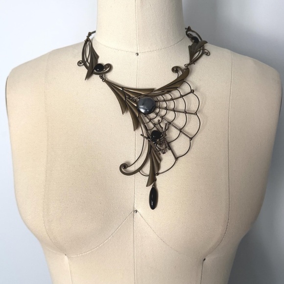 The Oblong Box Shop Jewelry - ISO art deco spiderweb necklace